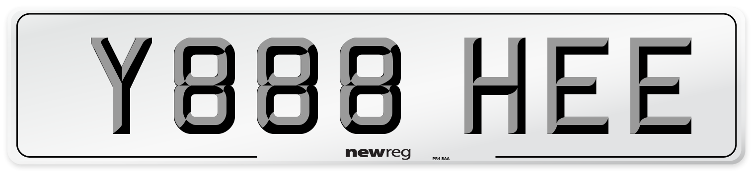 Y888 HEE Number Plate from New Reg
